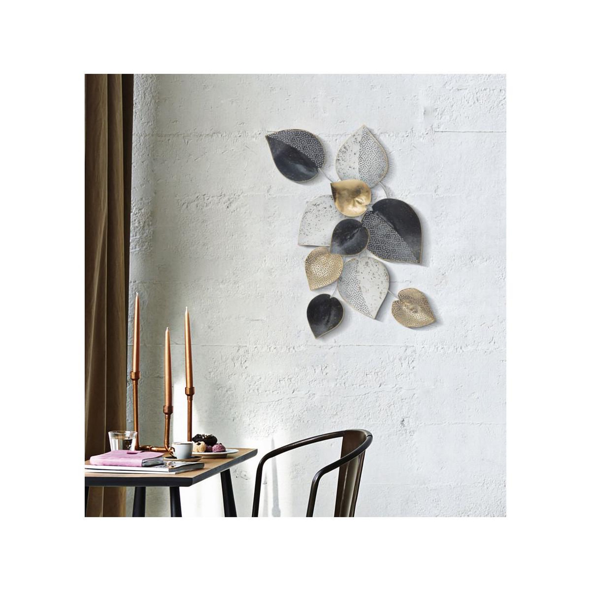 Voir la diapositive 6 : Paris Prix Décoration murale en métal  demi-feuille  62cm multicolore