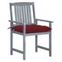 Voir la diapositive 2 : VIDAXL Chaises de jardin et coussins lot de 8 Bois acacia solide Gris