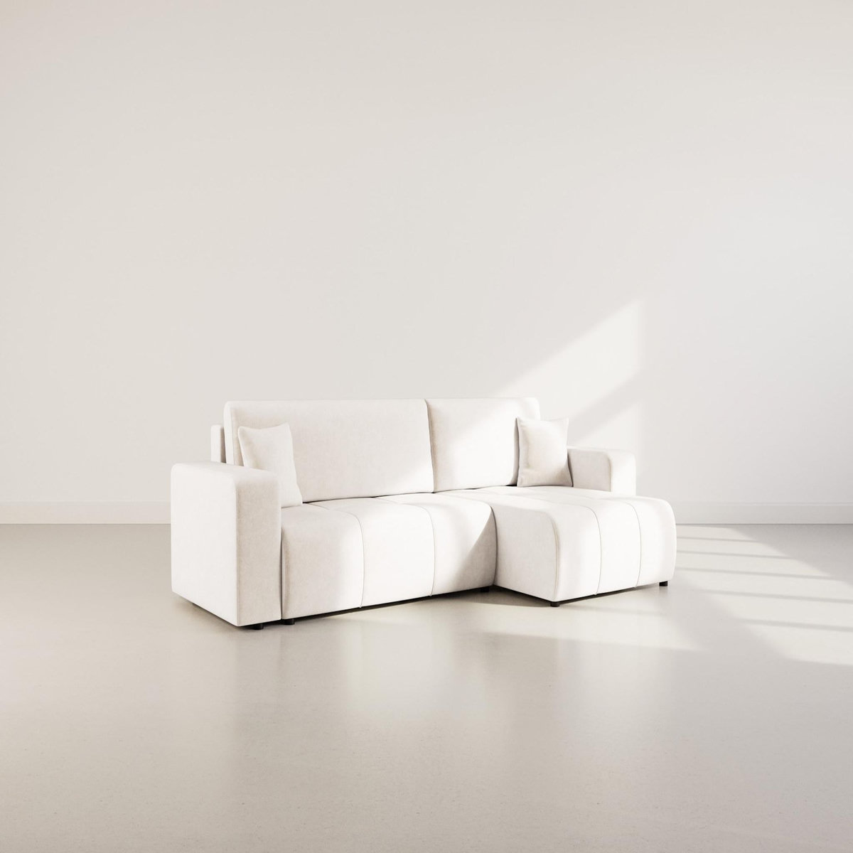 BEST MOBILIER Nicole - canapé d'angle réversible 5 places convertible avec coffre en tissu