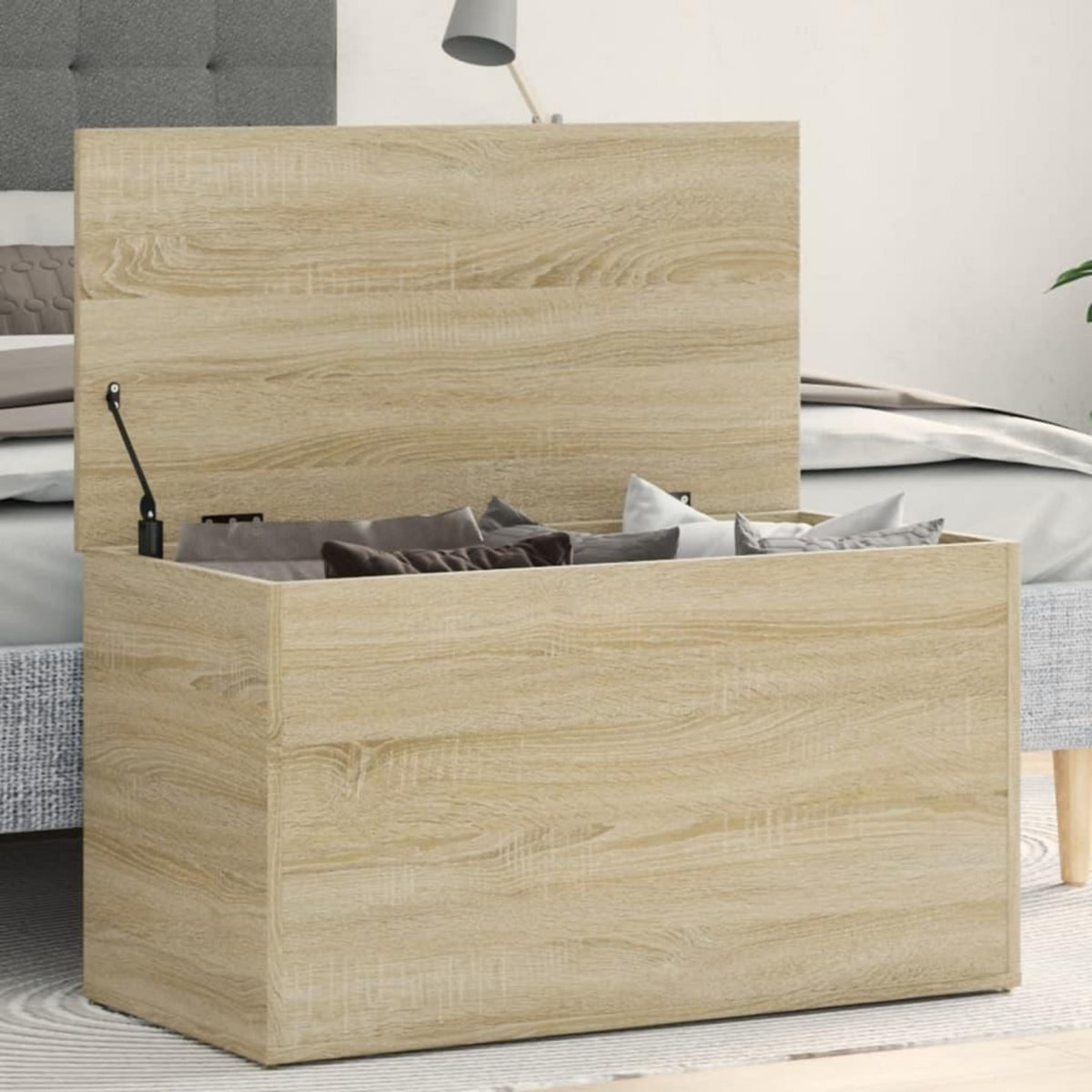 VIDAXL Coffre de rangement Chene sonoma 84x42x46 cm Bois d'ingenierie