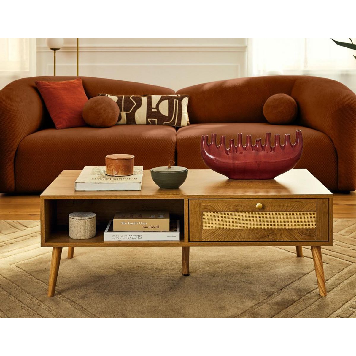 LISA DESIGN Charles - canapé droit 4 places en velours texturé