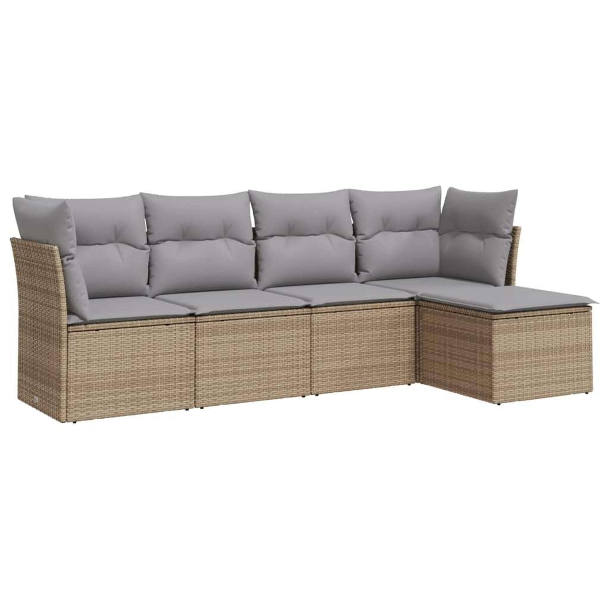 Voir la diapositive 2 : VIDAXL Salon de jardin avec coussins 5 pcs beige resine tressee