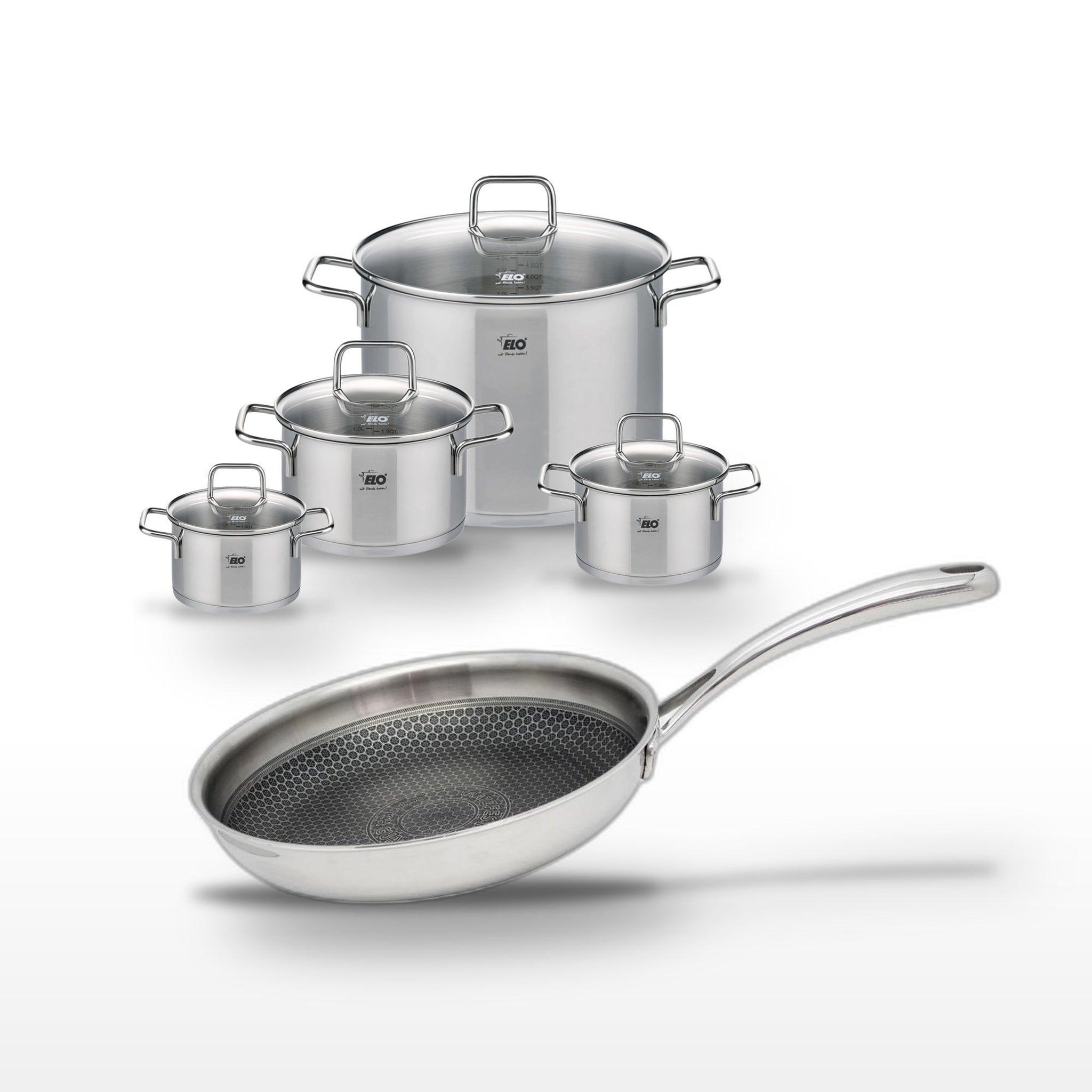 ELO Lot de 4 faitouts elo relief evolution et poêle 28 cm