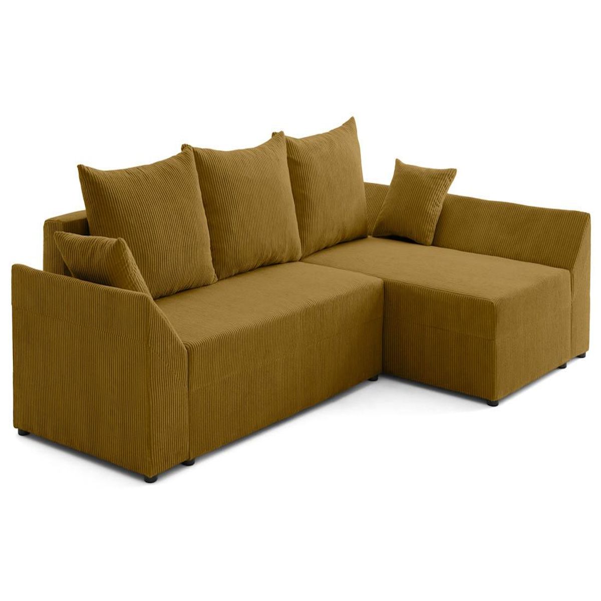 BEST MOBILIER Mike - canapé d'angle réversible - 4 places - convertible avec coffre - en velours côtelé