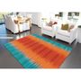 Voir la diapositive 2 : Paris Prix Tapis en Laine Tissé Fait Main  Sunset  Orange & Bleu