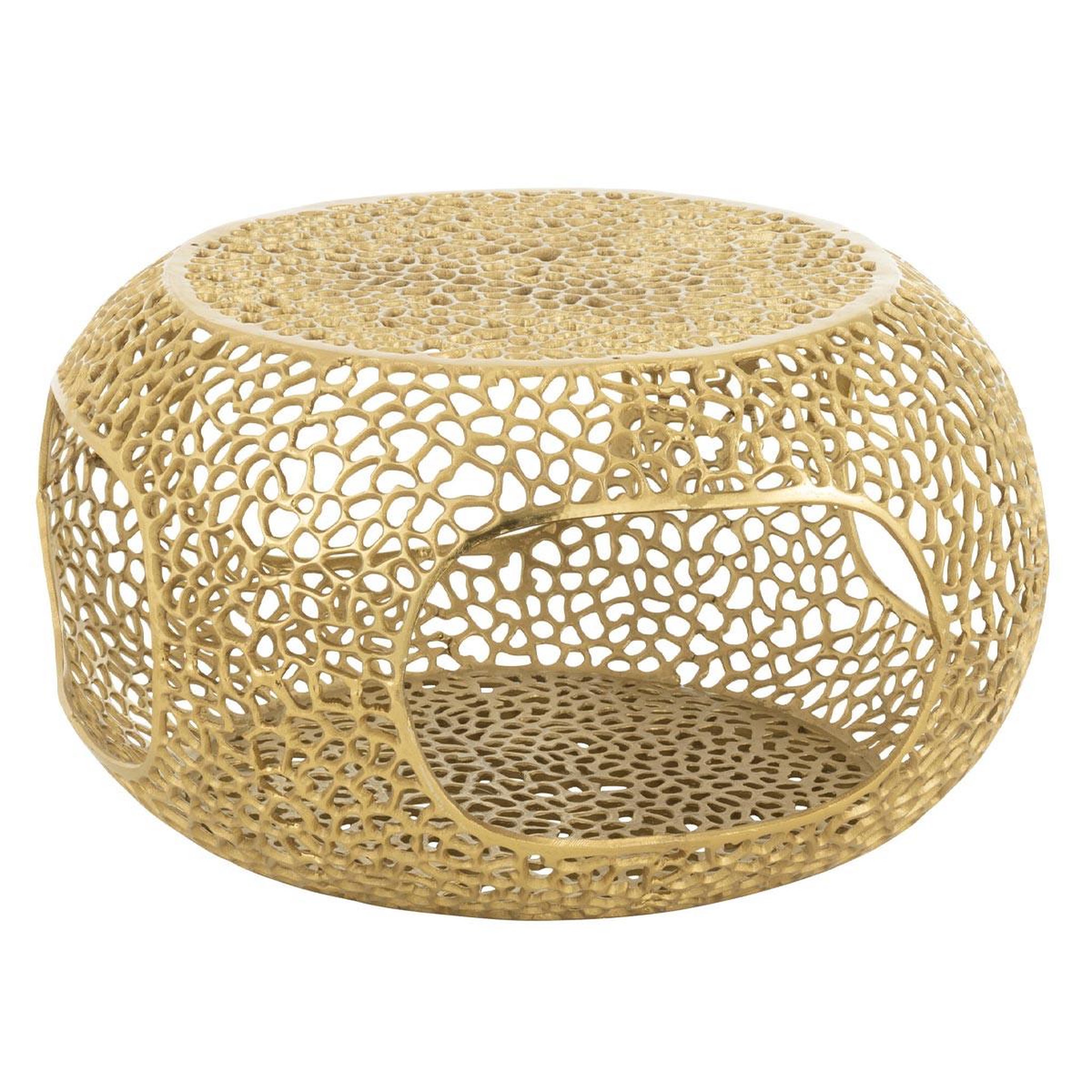 J-LINE Table basse en métal  cecelia  76cm doré