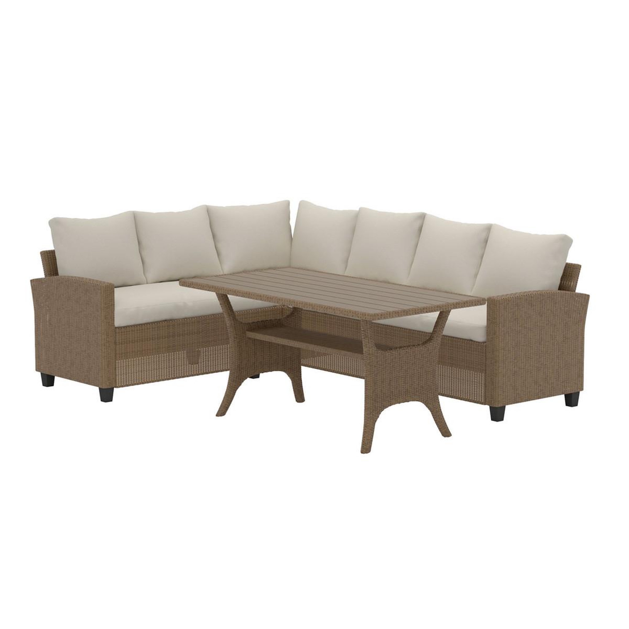 Paris Prix Salon repas d'angle de jardin 6 places  brentwood  240cm beige