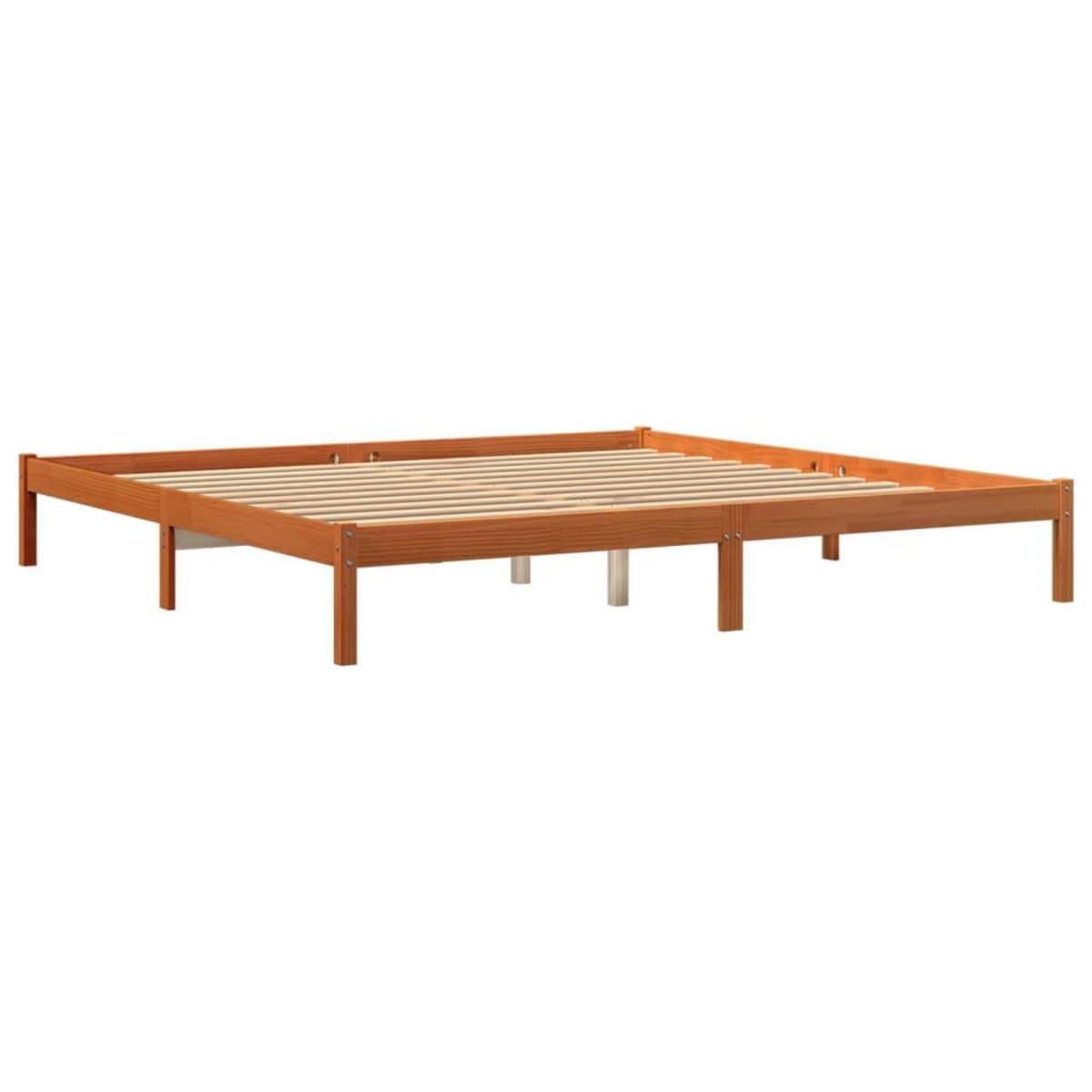 VIDAXL Cadre de lit sans matelas cire marron 180x200cm bois pin massif