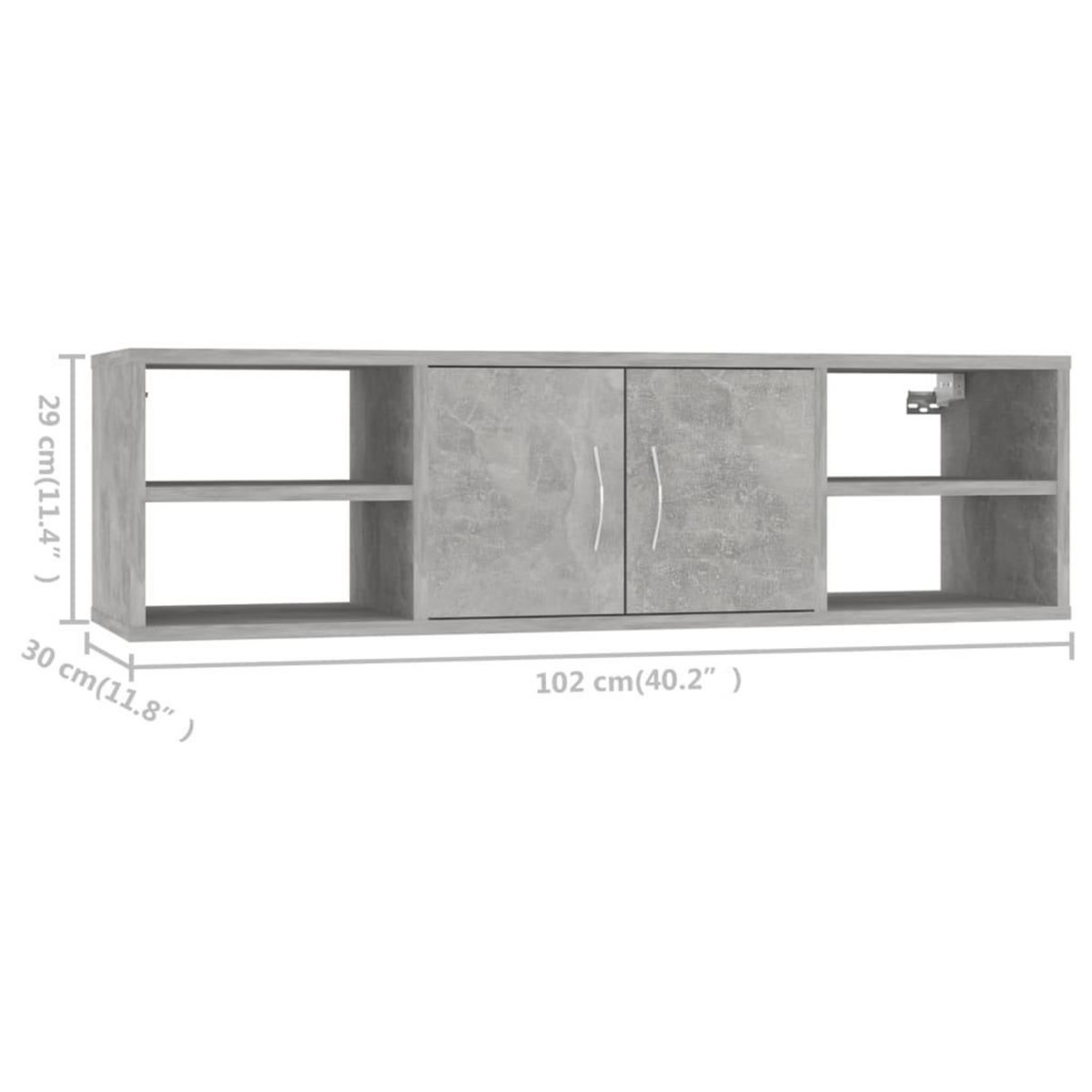 VIDAXL Etagere murale Gris beton 102x30x29 cm Bois d'ingenierie