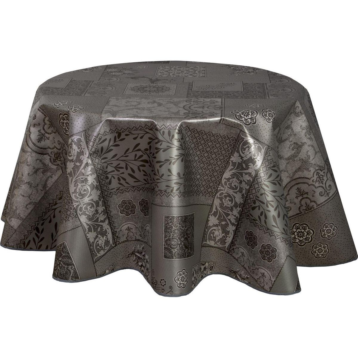 HABITABLE Nappe ronde en toile cirée  Calais - Diam. 150 cm - Noir