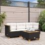 Voir la diapositive 1 : VIDAXL Canape de jardin avec coussins 3 places noir resine tressee