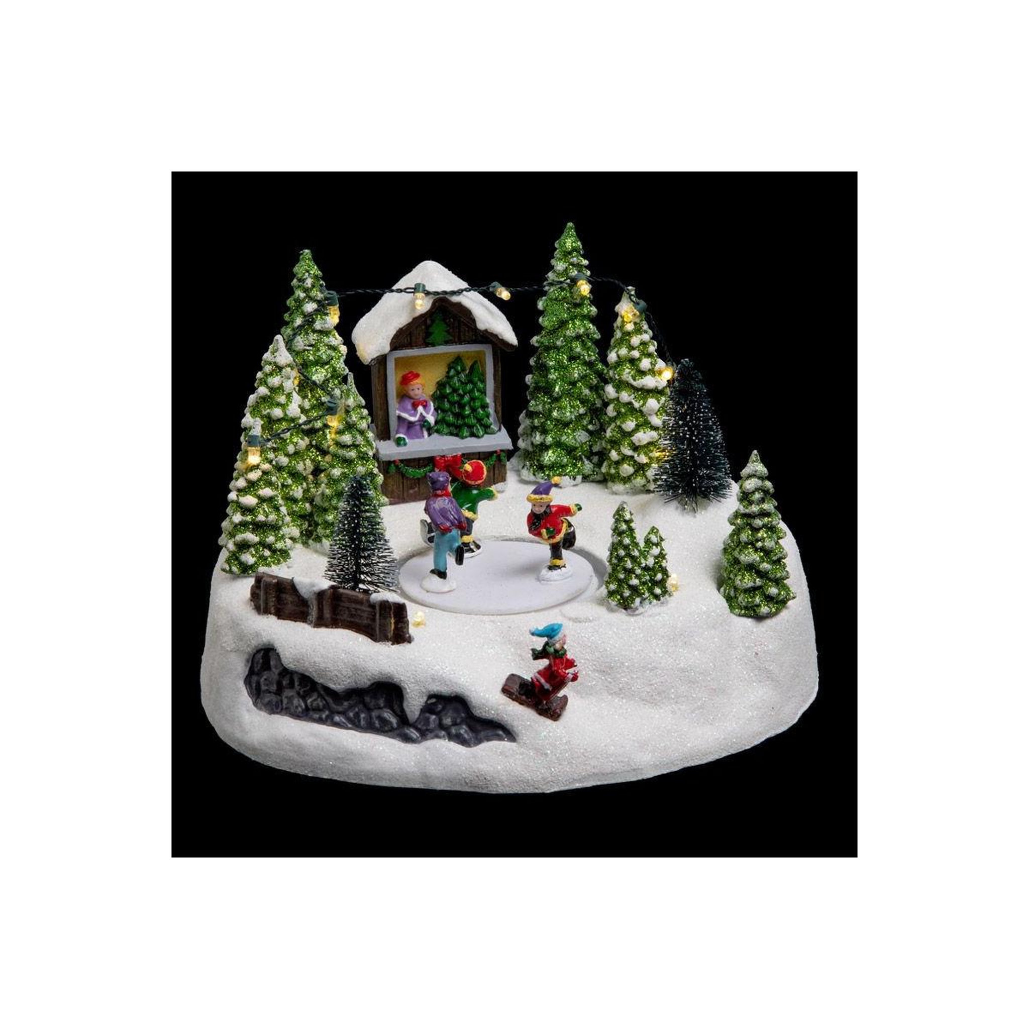 Voir la diapositive 3 : FEERIC LIGHT & CHRISTMAS Village de noël patinoire  montagne  22cm multicolore