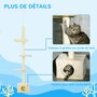 Voir la diapositive 6 : PAWHUT Arbre à chat hauteur réglable 230-260 cm - niche, 3 plateformes - douce peluche courte beige