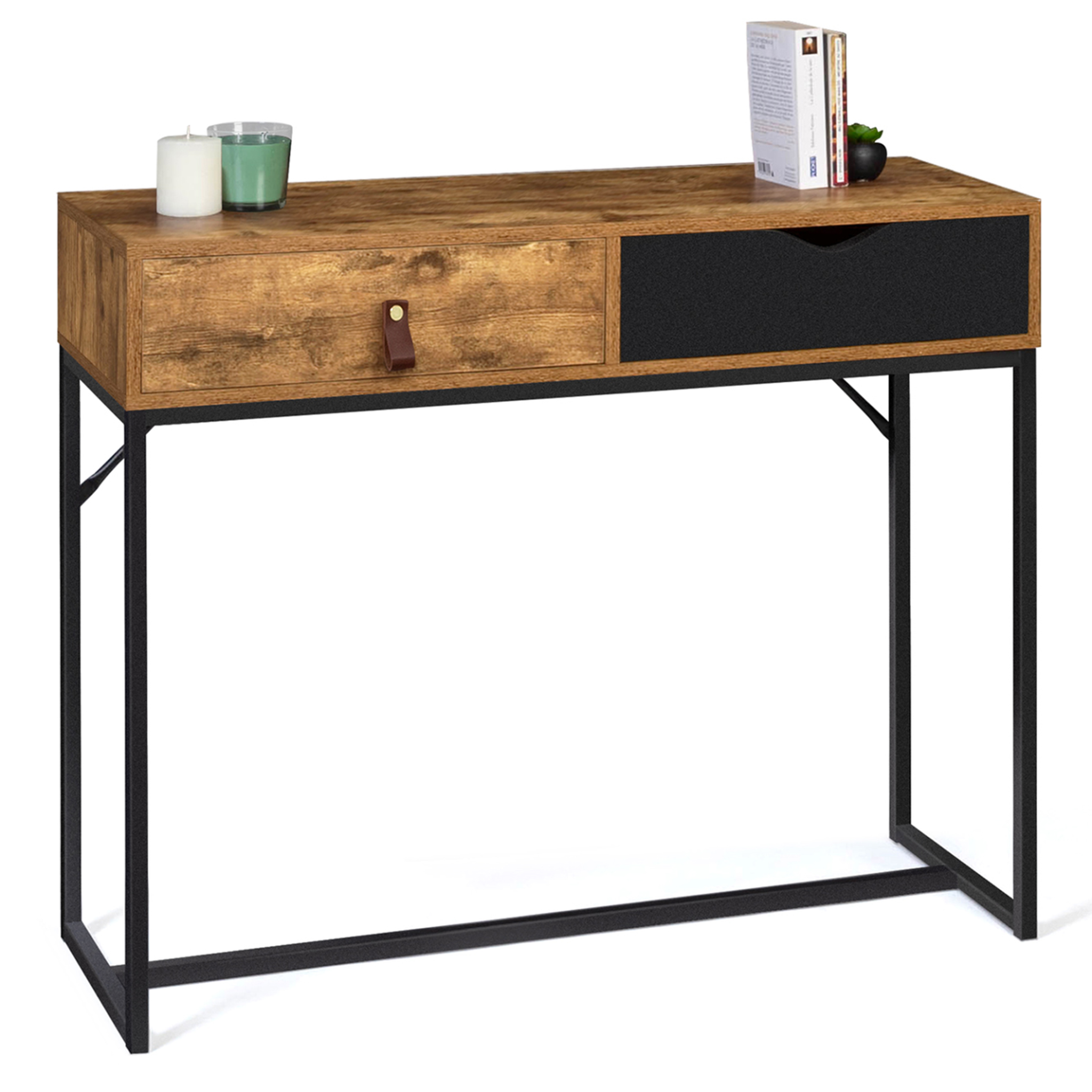ID MARKET Console 2 tiroirs chicago design industriel