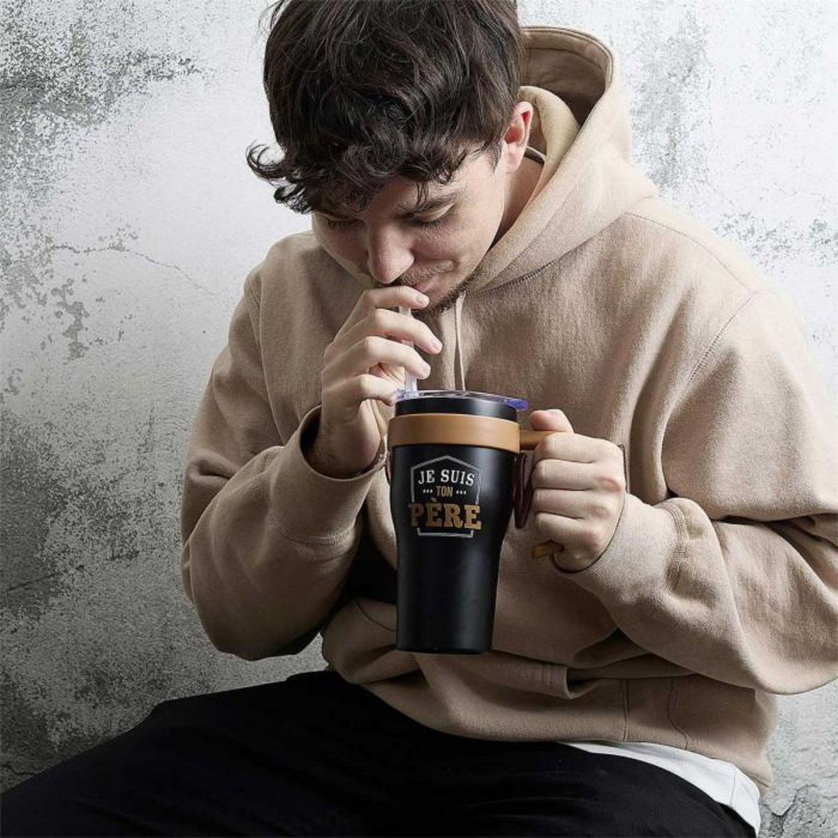 Paris Prix Mug de Transport en Inox  Je Suis Ton Père  60cl Noir
