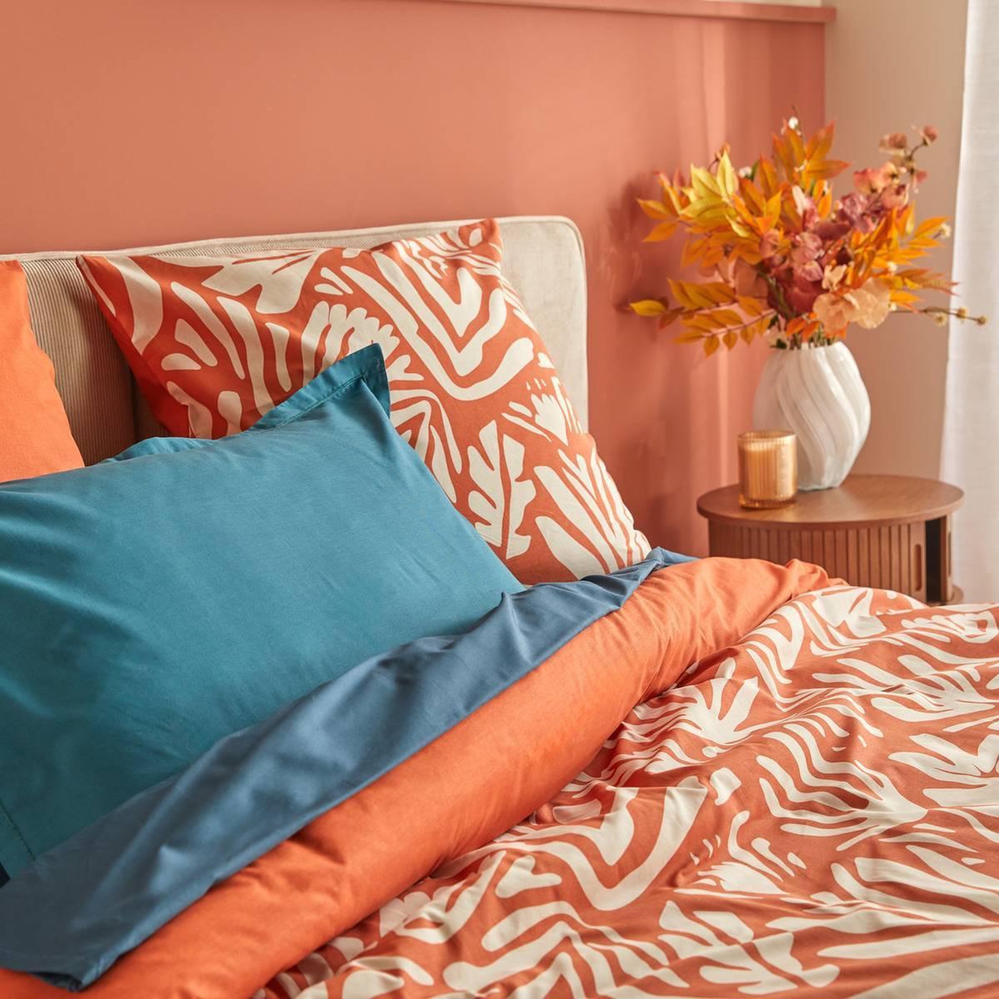 Voir la diapositive 2 : ATMOSPHERA Parure de lit 3 pièces  homy  240x220cm orange