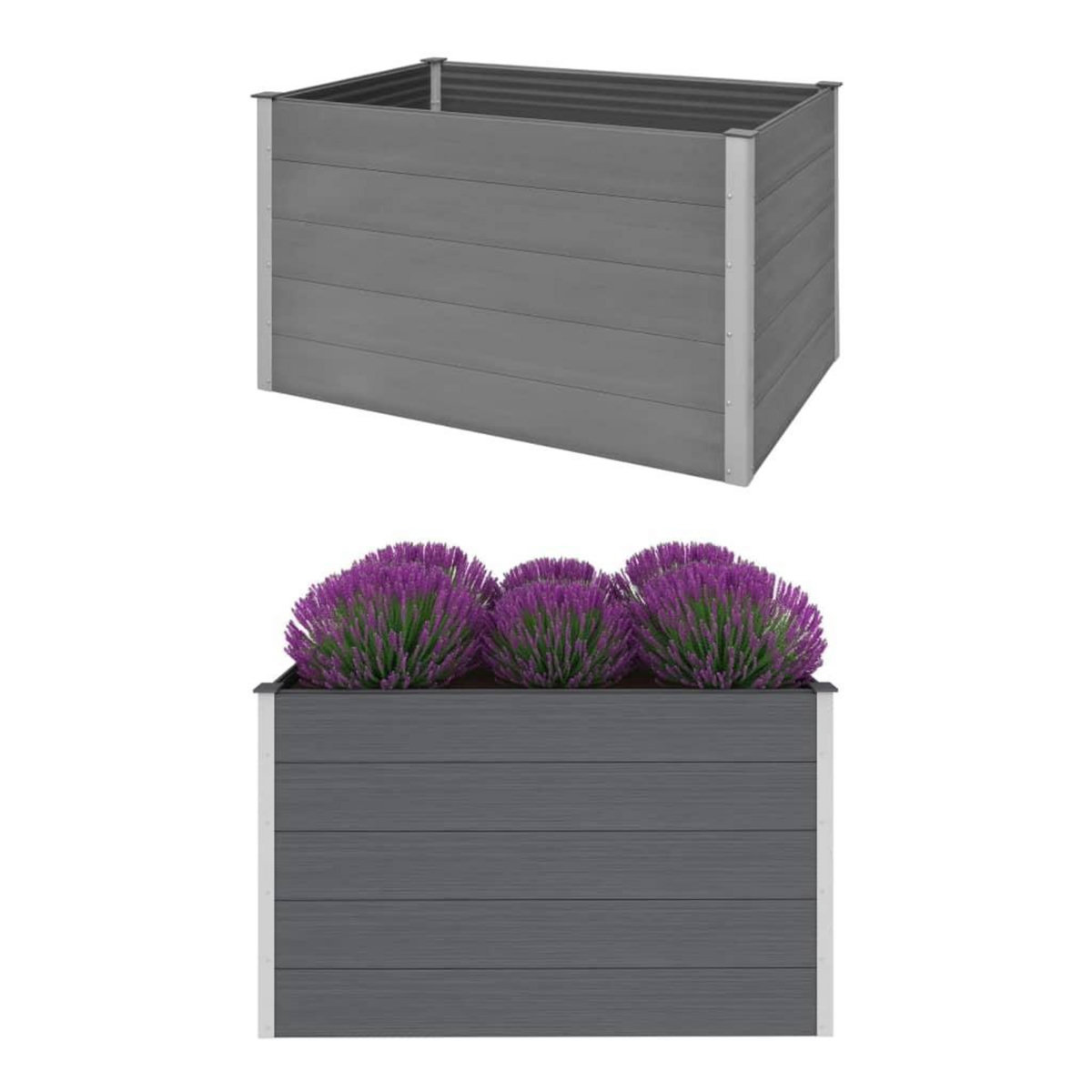 VIDAXL Lit sureleve de jardin WPC 150x100x91 cm Gris