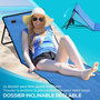 Voir la diapositive 5 : OUTSUNNY Lot de 2 tapis de plage rembourrés pliables - matelas de plage - dossier inclinable, rangement - métal polyester bleu