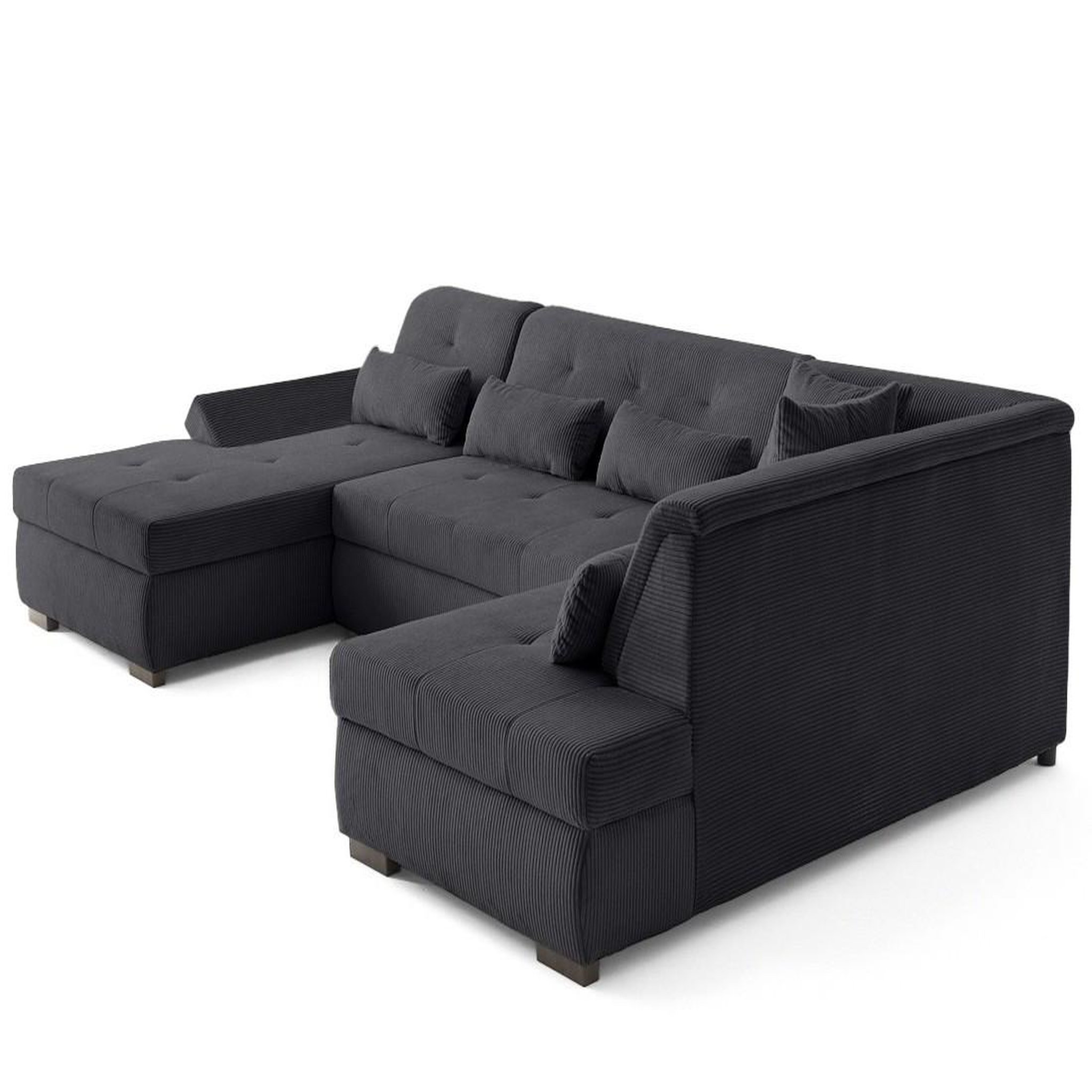 Voir la diapositive 3 : LISA DESIGN Vermont s - canapé panoramique d'angle droit 7 places en velours côtelé
