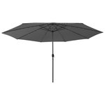 VIDAXL Parasol de jardin avec lumieres LED et mat en metal anthracite