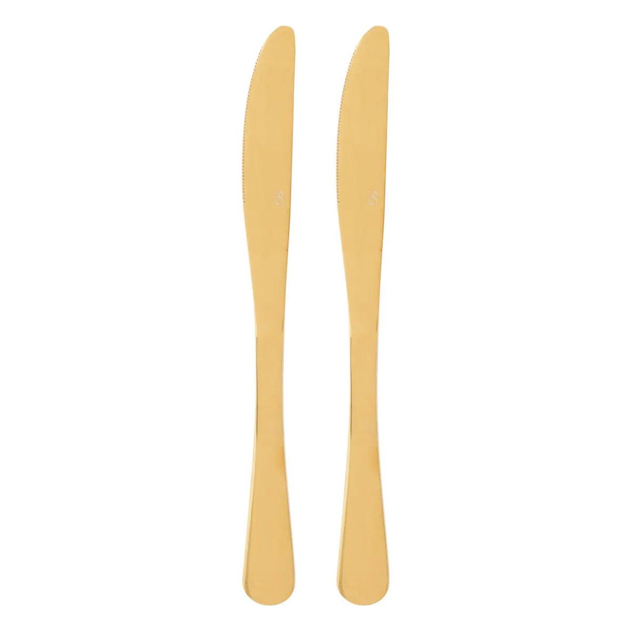 SECRET DE GOURMET Lot de 2 Couteaux en Inox  Gold  22cm Or
