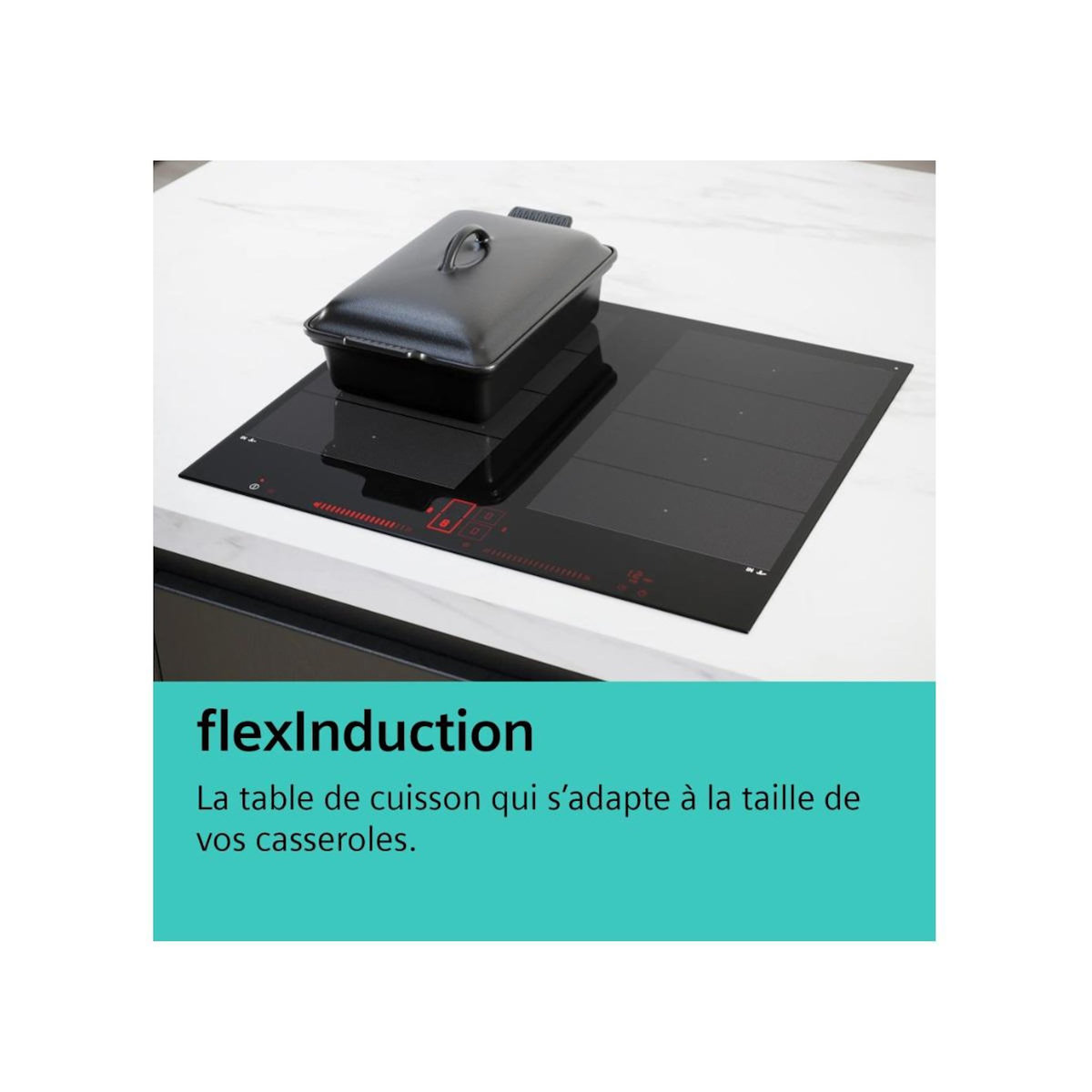 Siemens Table de cuisson aspirante induction 80cm 4 feux 7400w noir - EX851HJ26E