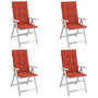 Voir la diapositive 1 : VIDAXL Coussins de chaise a dossier haut lot de 4 rouge melange tissu