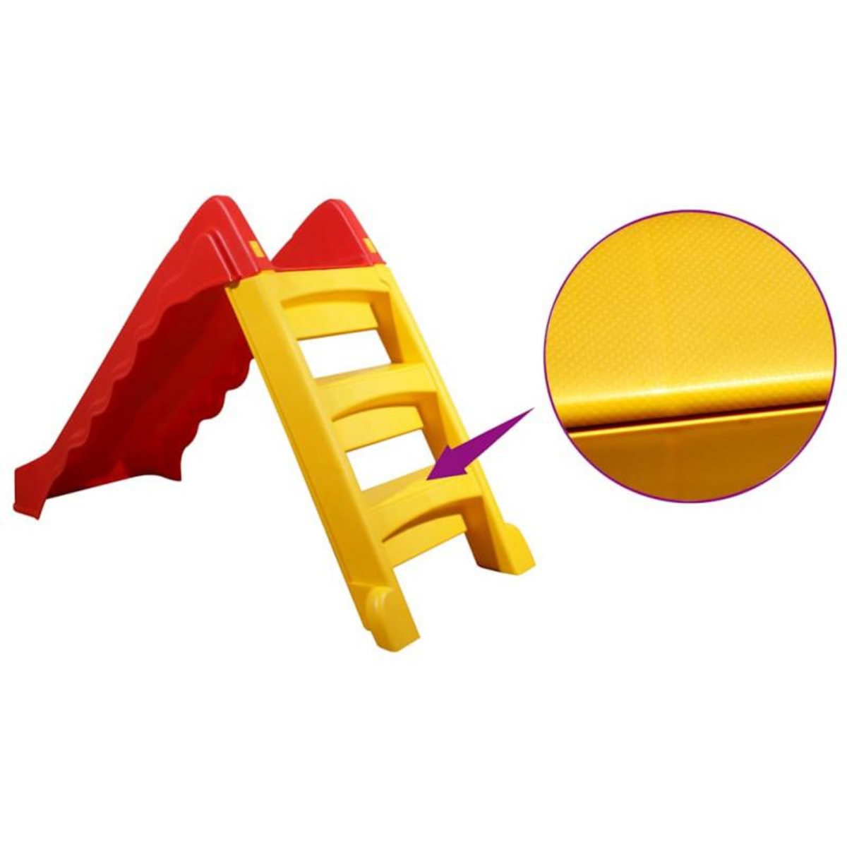 VIDAXL Toboggan pliable d enfants Intérieur Extérieur Rouge et jaune