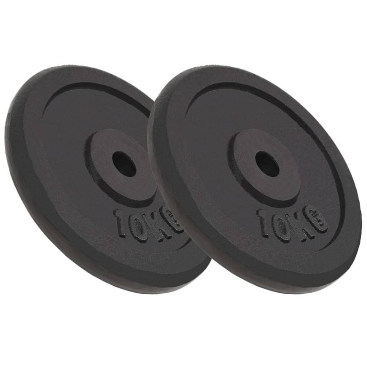 VIDAXL Plaque de poids 2 pcs 2x10 kg Fonte