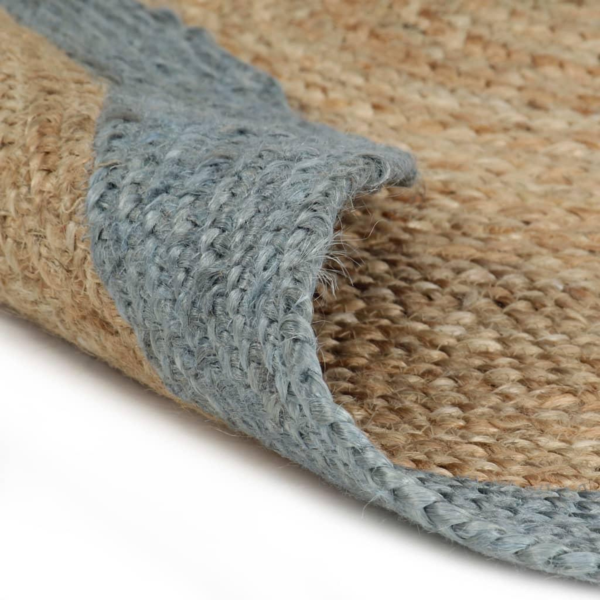 Voir la diapositive 2 : VIDAXL Tapis fait a la main Jute avec bord vert olive 90 cm