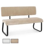 IDIMEX Banc de salle à manger MATESE L 135 cm en velours côtelé. Coloris disponibles : Bicolore