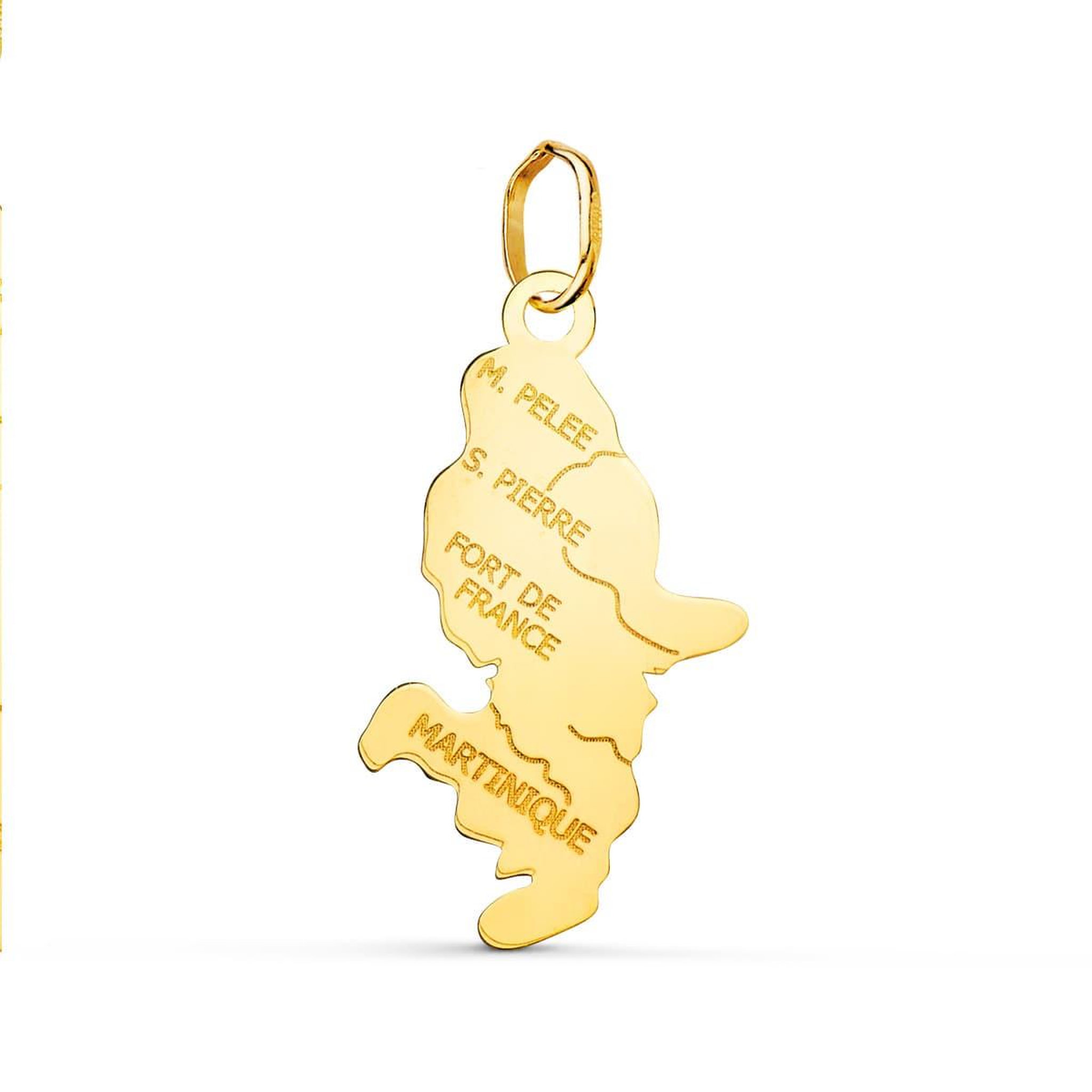 L'ATELIER D'AZUR Pendentif Or 18 Carats 750 Jaune - Ile de la Martinique - Chaine Offerte