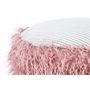 Voir la diapositive 2 : Paris Prix Pouf Rond Imitation Fourrure  Bobtail  45cm Rose