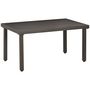 Voir la diapositive 1 : OUTSUNNY Table basse rectangulaire de jardin plateau à lattes pieds réglables dim. 91L x 51l x 46H cm acier marron