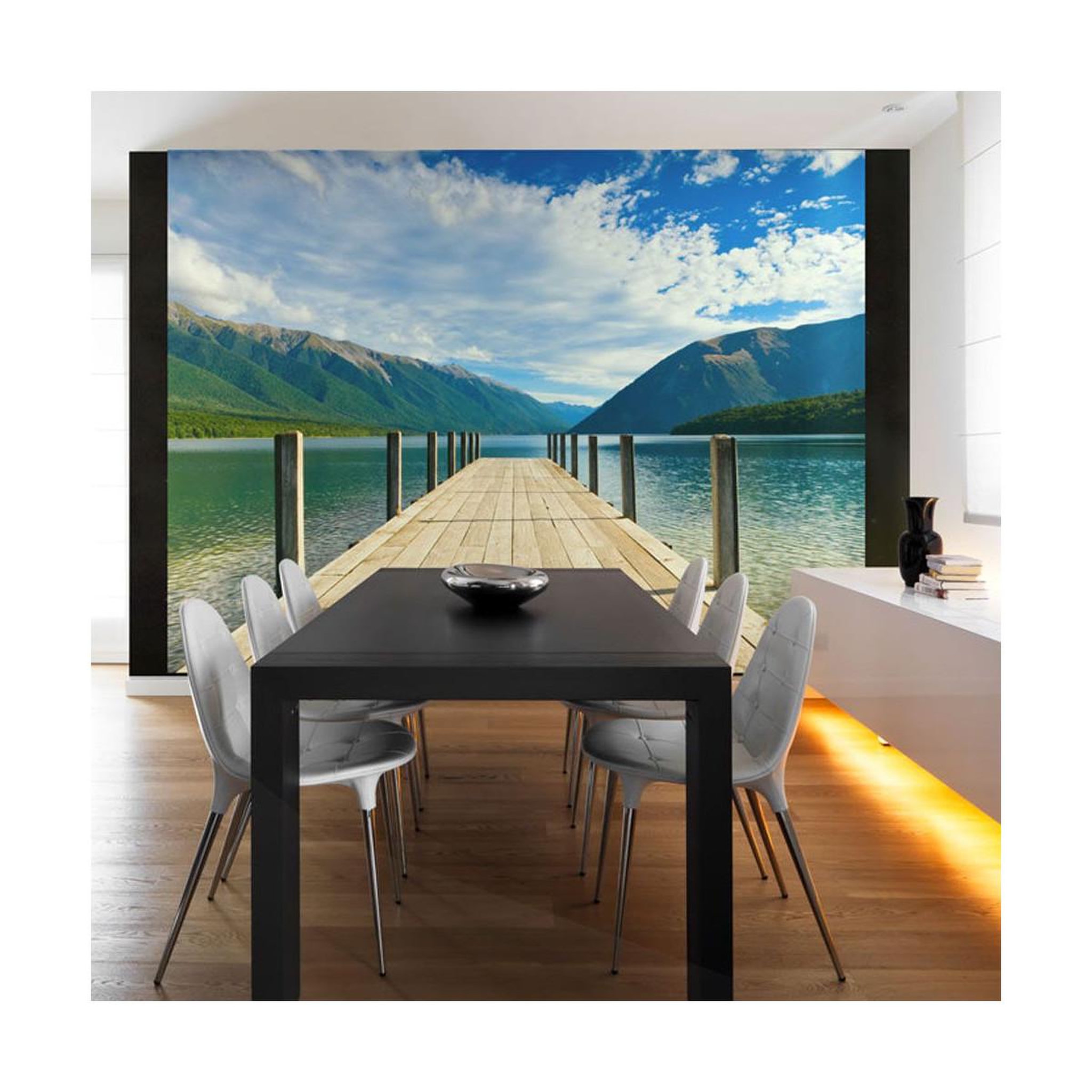 Paris Prix Papier peint  entre lac & montagnes. Coloris disponibles : Multicolore