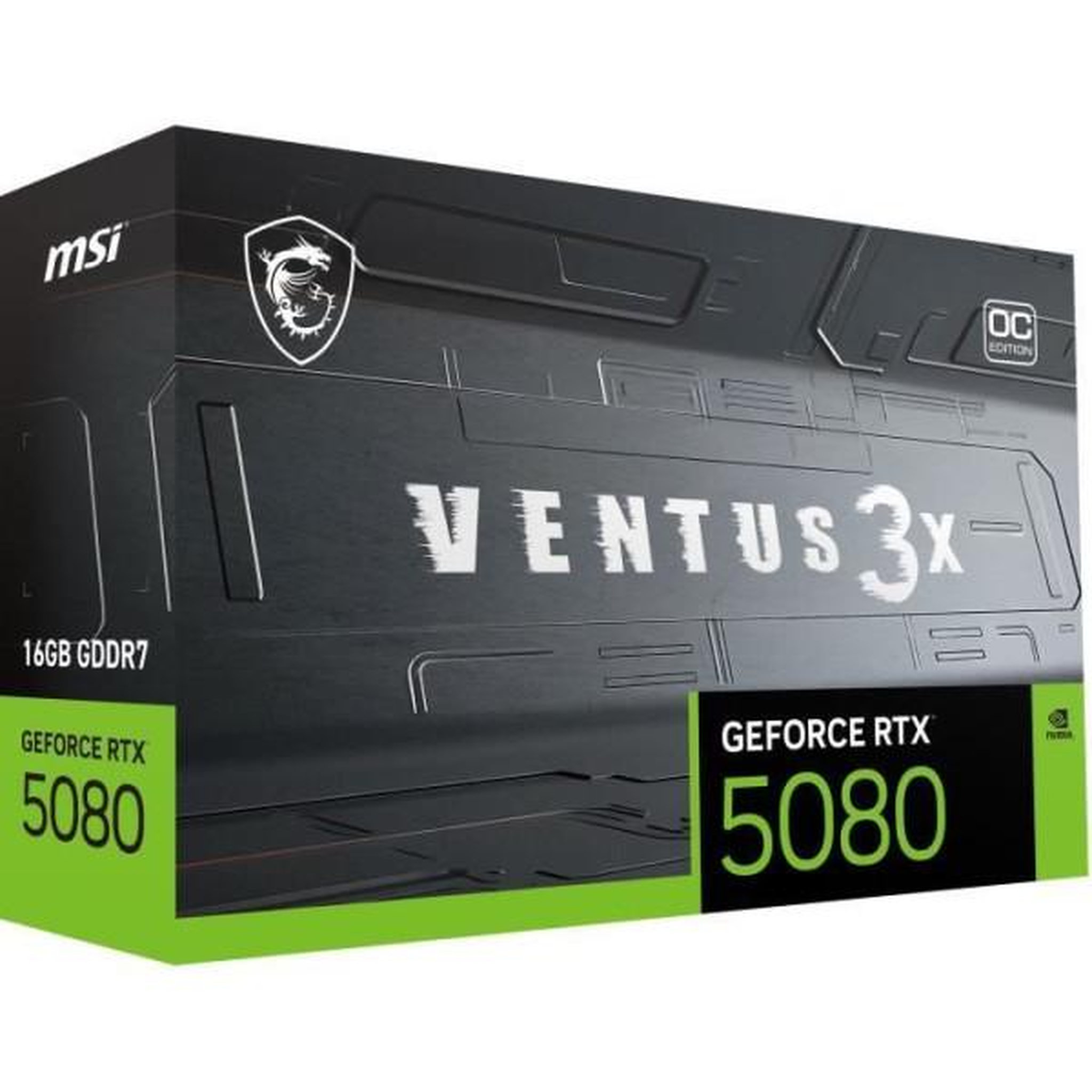 Voir la diapositive 2 : MSI Carte graphique - MSI - VENTUS GeForce RTX5080 16G 3X OC NVIDIA GeForce RTX 5080 16 Go GDDR7
