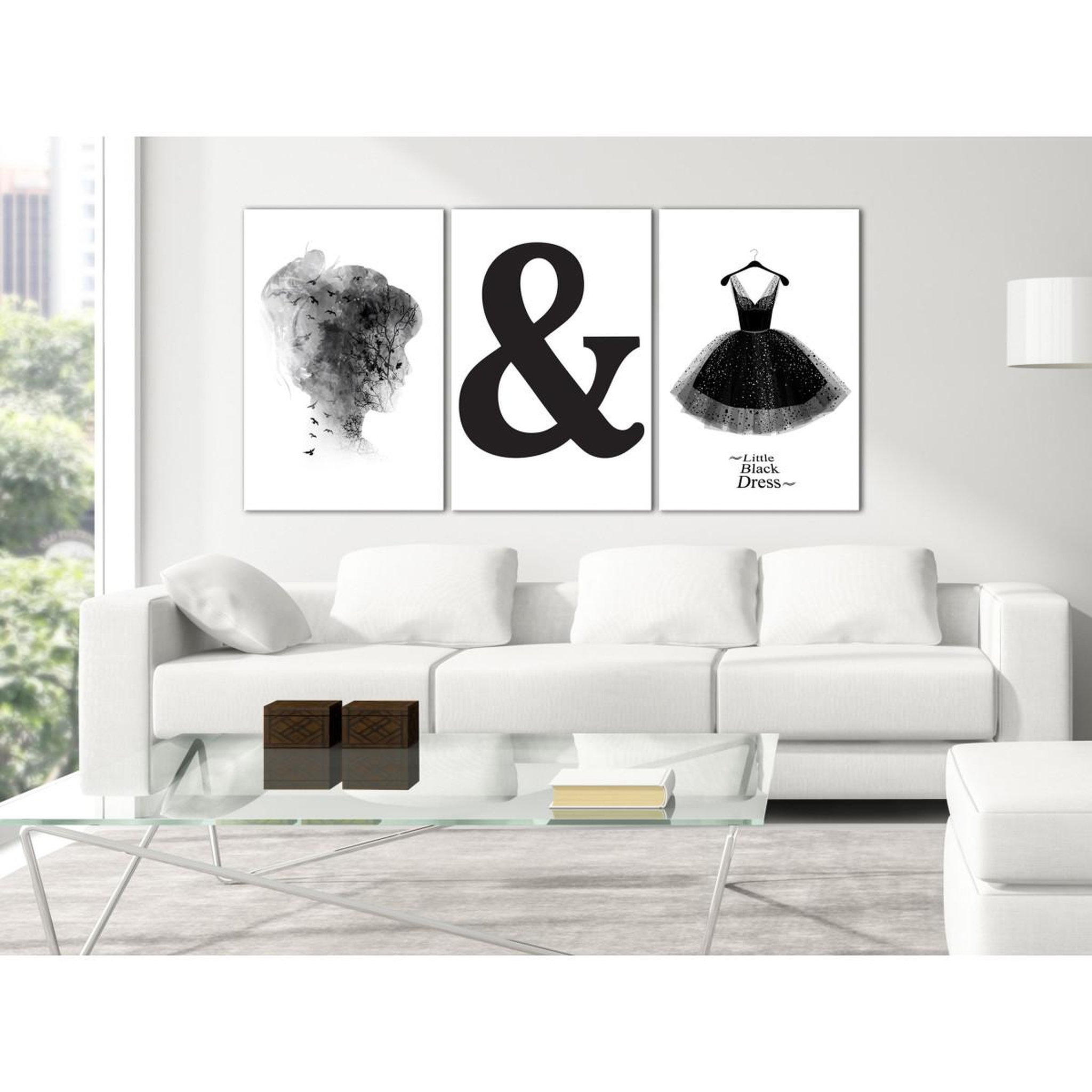 Voir la diapositive 2 : Paris Prix Tableau imprimé  women's style 3 panneaux  60x120cm