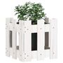 Voir la diapositive 3 : VIDAXL Jardiniere avec design de cloture blanc 30x30x30 cm pin massif