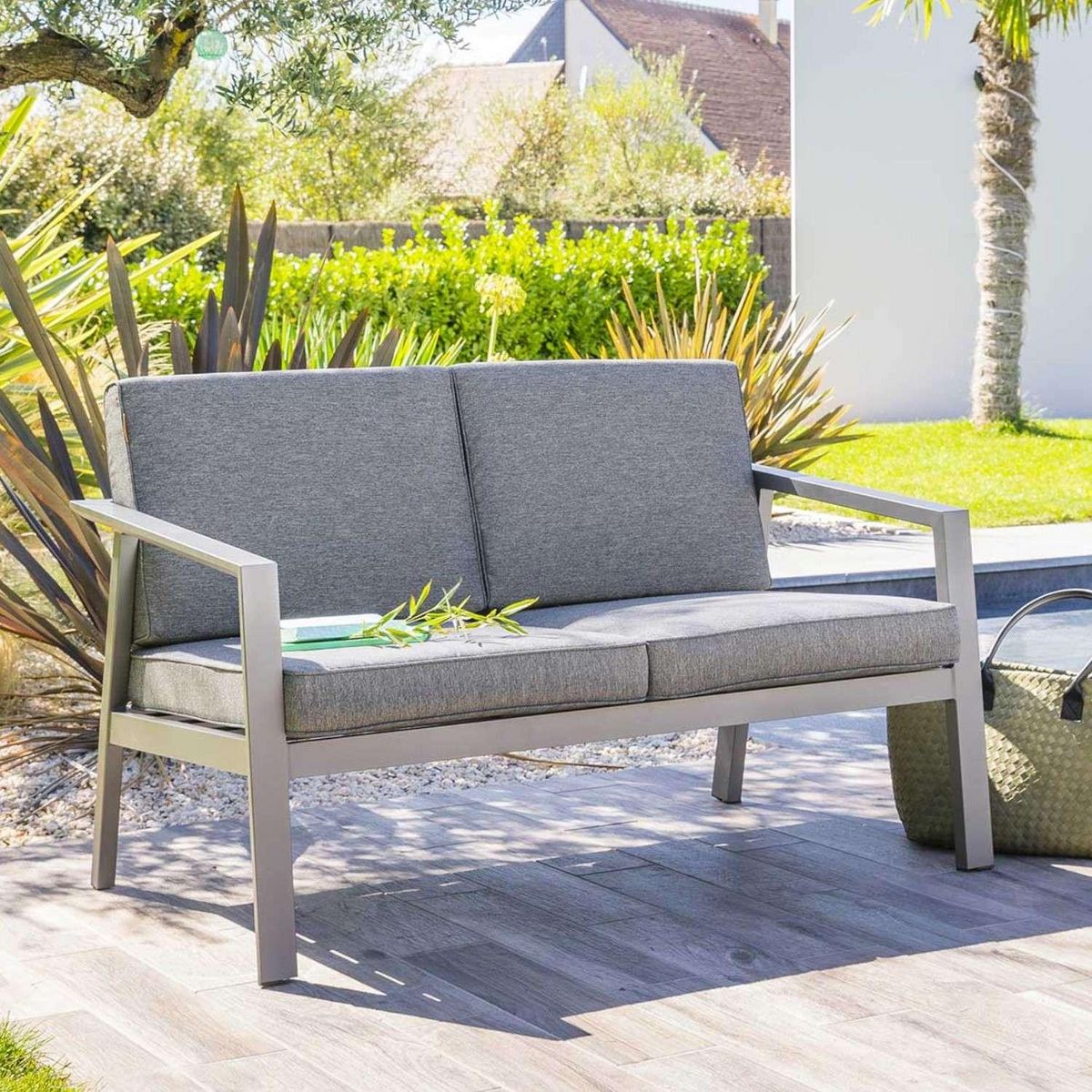 HESPERIDE Canapé de jardin en aluminium Pavane