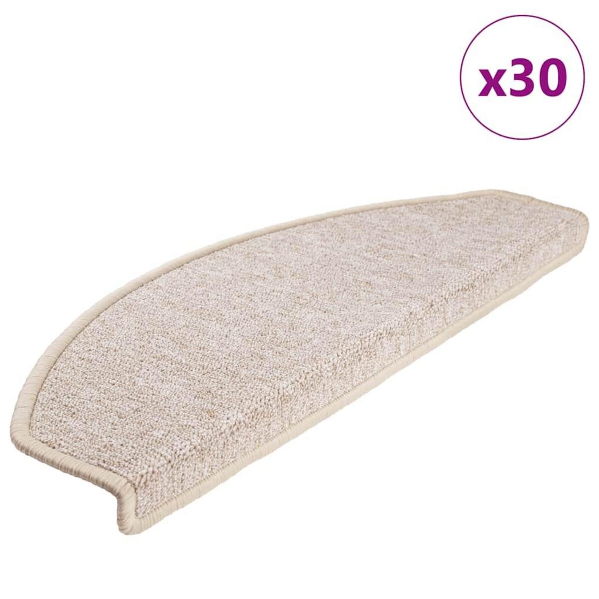 VIDAXL Tapis d'escalier 30 pcs taupe 65x24x4 cm