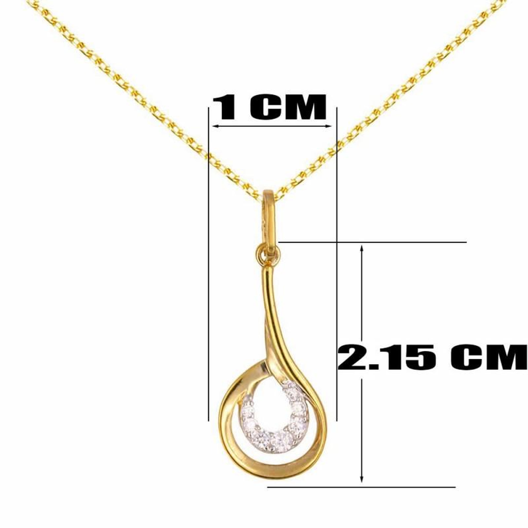 Voir la diapositive 2 : L'ATELIER D'AZUR Collier - Pendentif Or Jaune Serti de Zirconiums