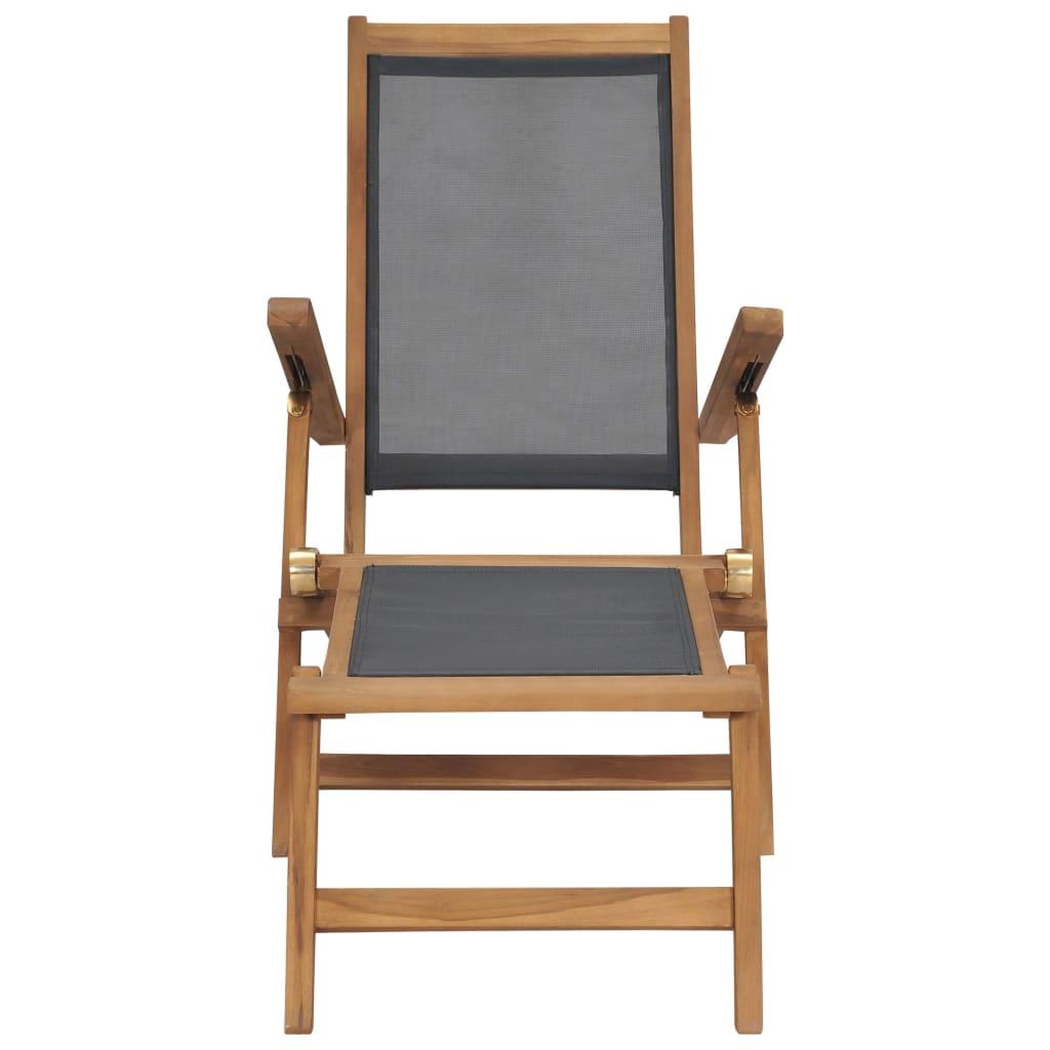 Voir la diapositive 4 : VIDAXL Chaise de terrasse avec repose-pied Bois de teck solide Noir