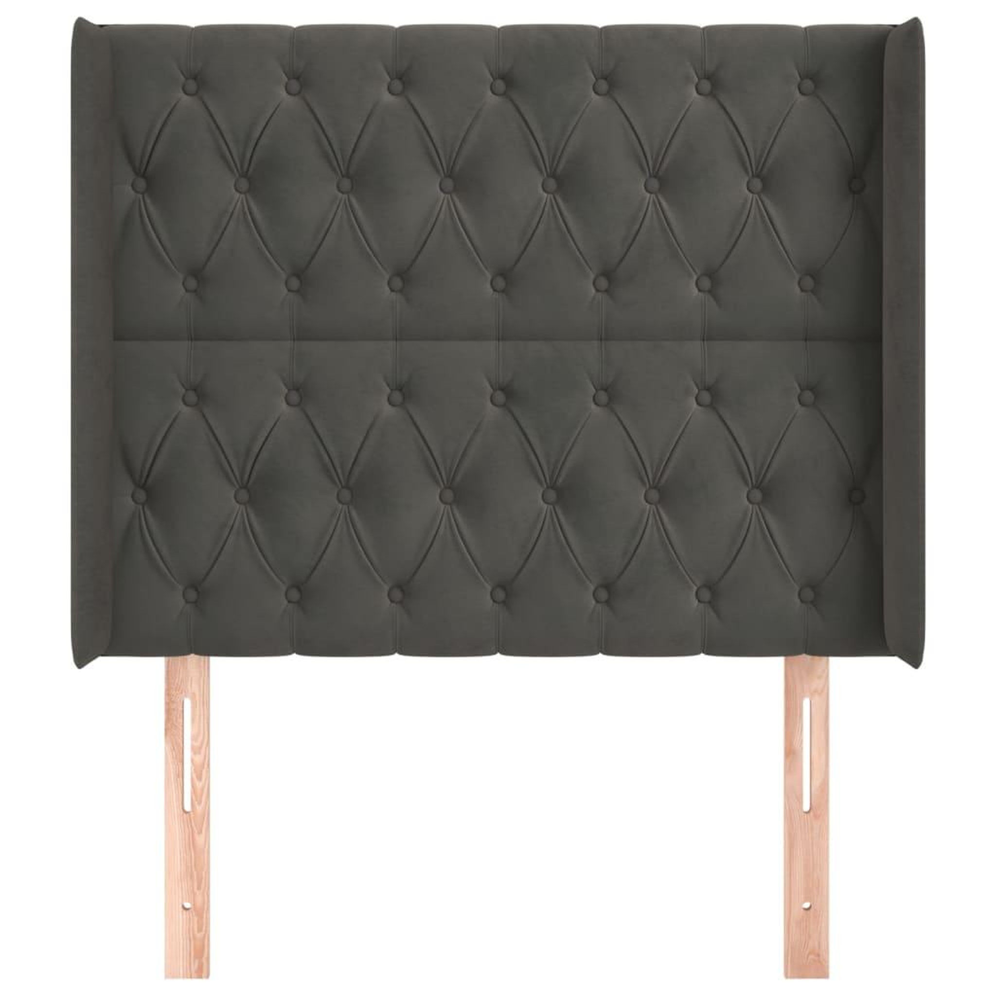Voir la diapositive 3 : VIDAXL Tete de lit avec oreilles Gris fonce 103x16x118/128 cm Velours