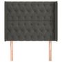 Voir la diapositive 3 : VIDAXL Tete de lit avec oreilles Gris fonce 103x16x118/128 cm Velours