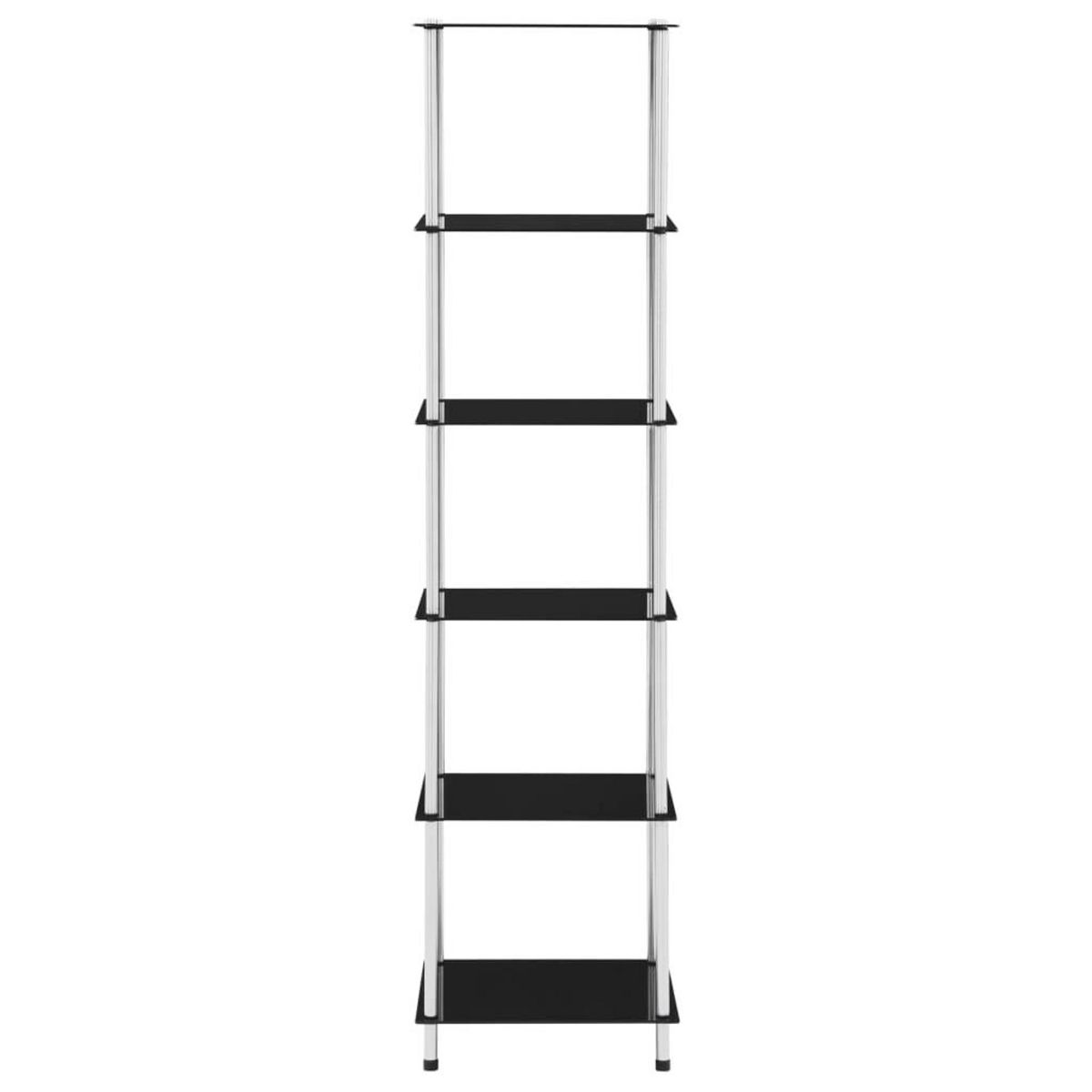 VIDAXL Etagere 6 niveaux Noir 40x40x160 cm Verre trempe