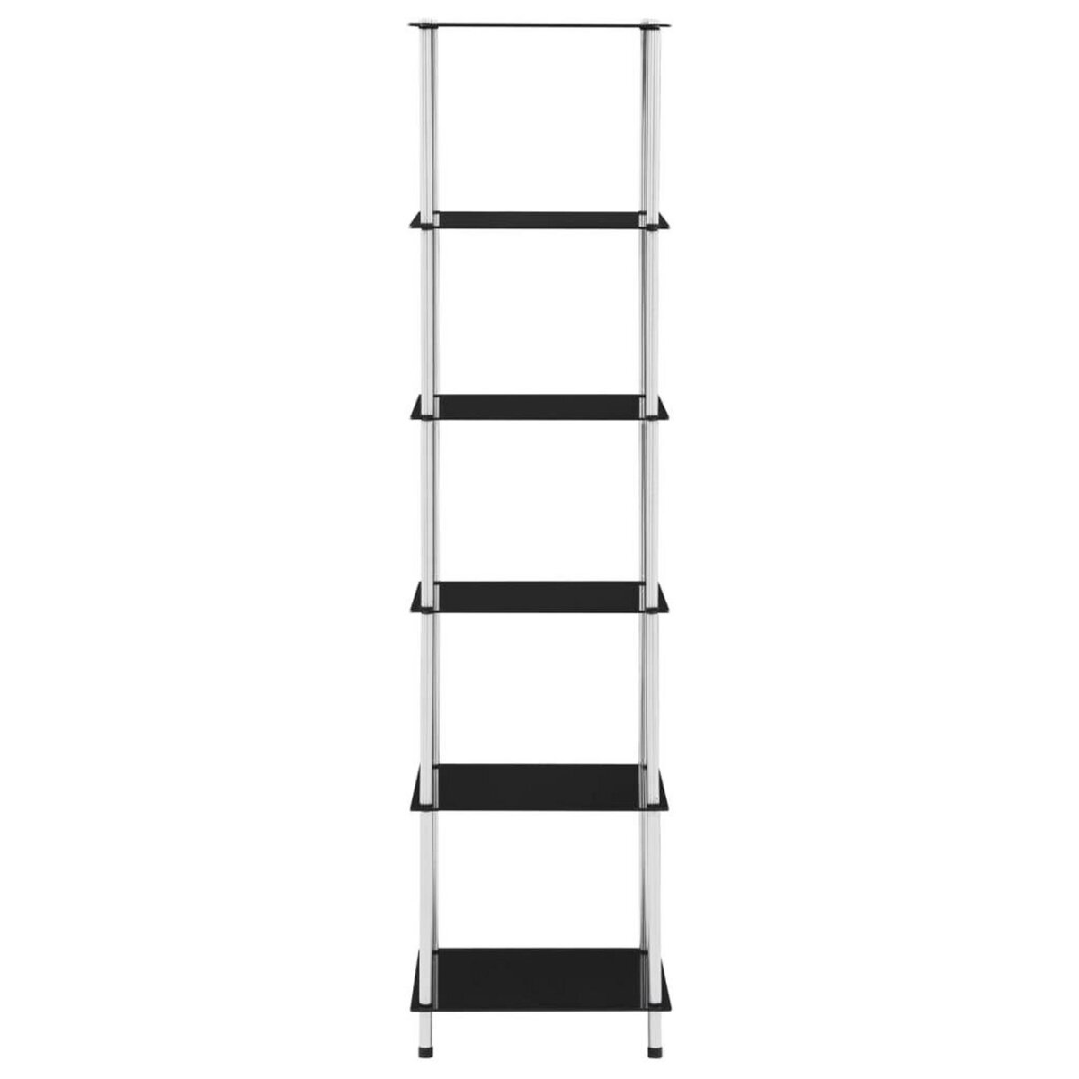 VIDAXL Etagere 6 niveaux Noir 40x40x160 cm Verre trempe