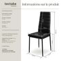 Voir la diapositive 6 : tectake Ensemble de chaises de salle à manger rembourrées avec revêtement aspect cuir noir Lot de 4