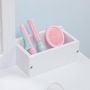 Voir la diapositive 4 : HOMCOM Coiffeuse enfant design scandinave - tabouret inclus - 2 tiroirs, niche, miroir - bois pin MDF blanc