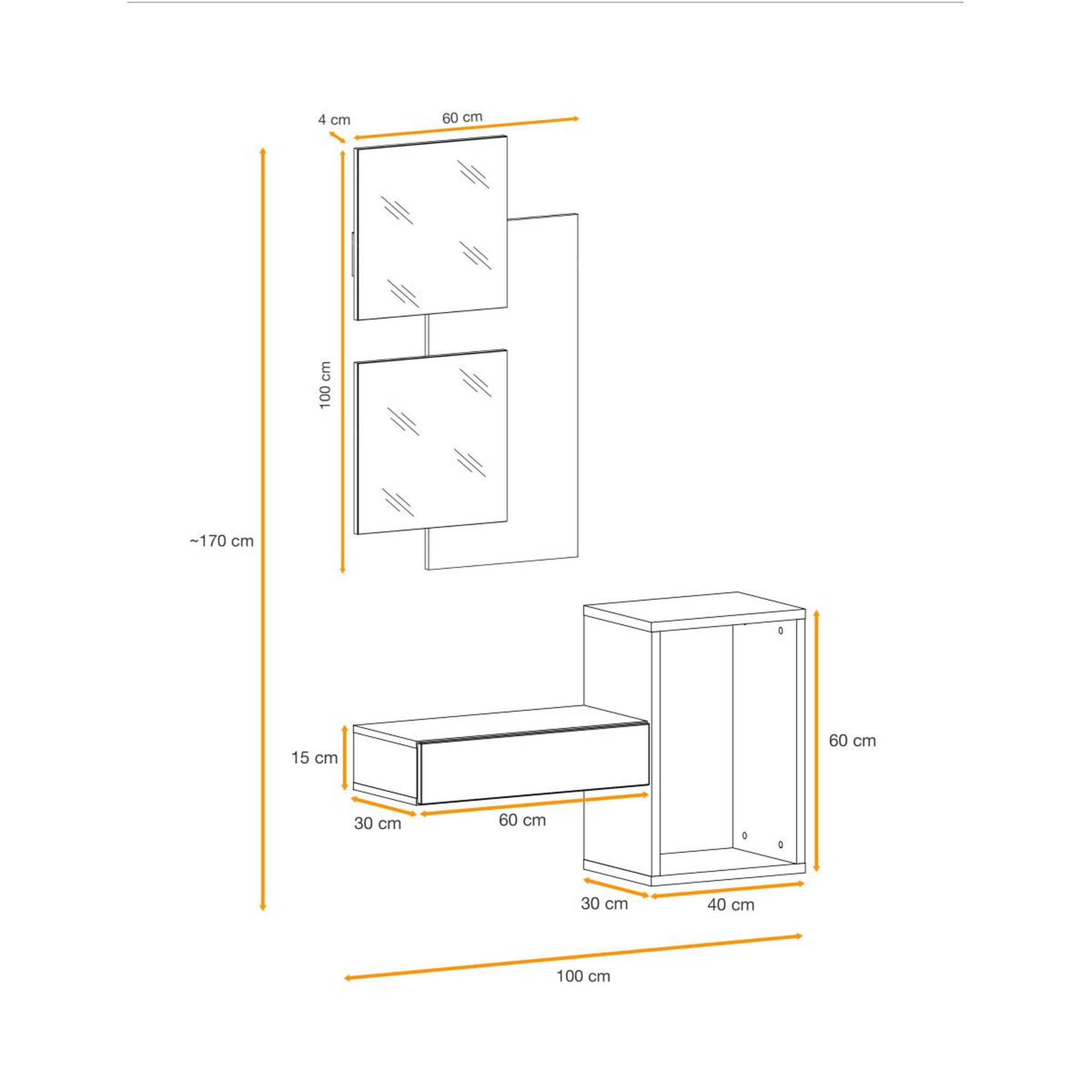 Voir la diapositive 5 : Paris Prix Ensemble dressing design  easy i  170cm naturel