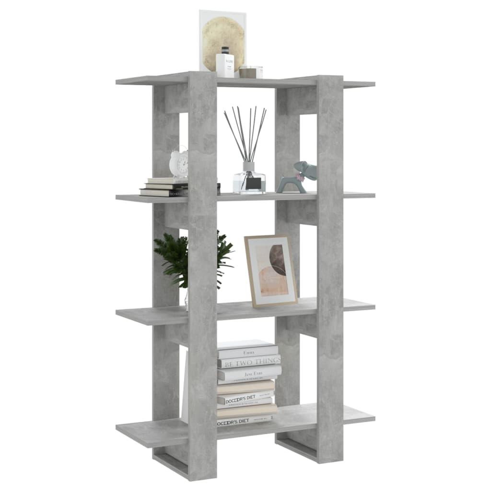Voir la diapositive 4 : VIDAXL Bibliotheque/Separateur de piece Gris beton 80x30x123,5 cm